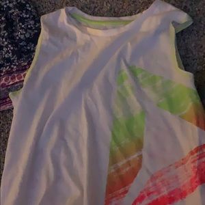 White ombré reebok tank top